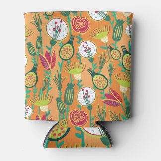 Colourful Floral Seamless Pattern Design Can Cooler