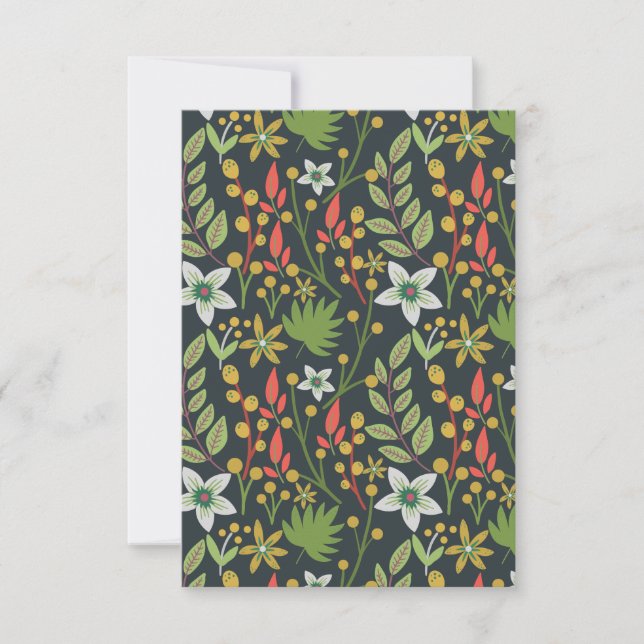 Colourful floral seamless pattern flowers and leav card (Front)