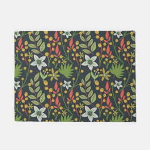 Colourful floral seamless pattern flowers and leav doormat