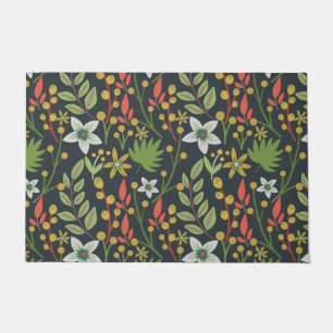 Colourful floral seamless pattern flowers and leav doormat