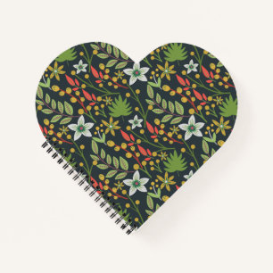 Colourful floral seamless pattern flowers and leav notebook