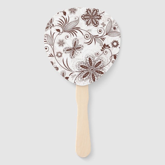 Colourful Floral Seamless Pattern Hand Fan (Front)