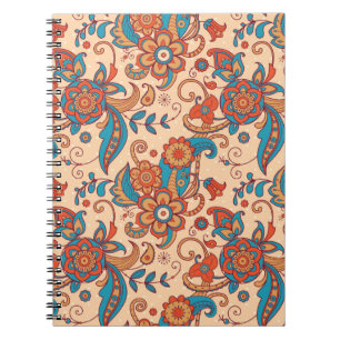 Colourful floral seamless pattern notebook