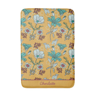 Colourful floral seamless pattern personalized nam bath mat