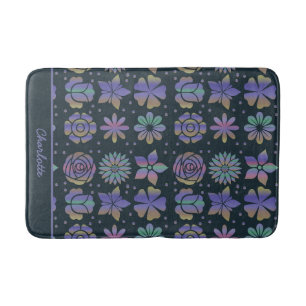 Colourful floral seamless pattern personalized nam bath mat