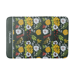 Colourful floral seamless pattern personalized nam bath mat