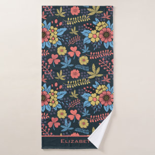 Colourful floral seamless pattern personalized nam bath towel