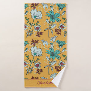 Colourful floral seamless pattern personalized nam bath towel