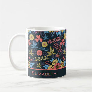 Colourful floral seamless pattern personalized nam coffee mug