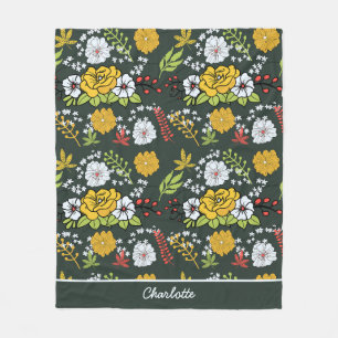 Colourful floral seamless pattern personalized nam fleece blanket