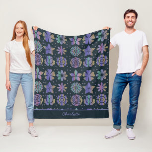 Colourful floral seamless pattern personalized nam fleece blanket