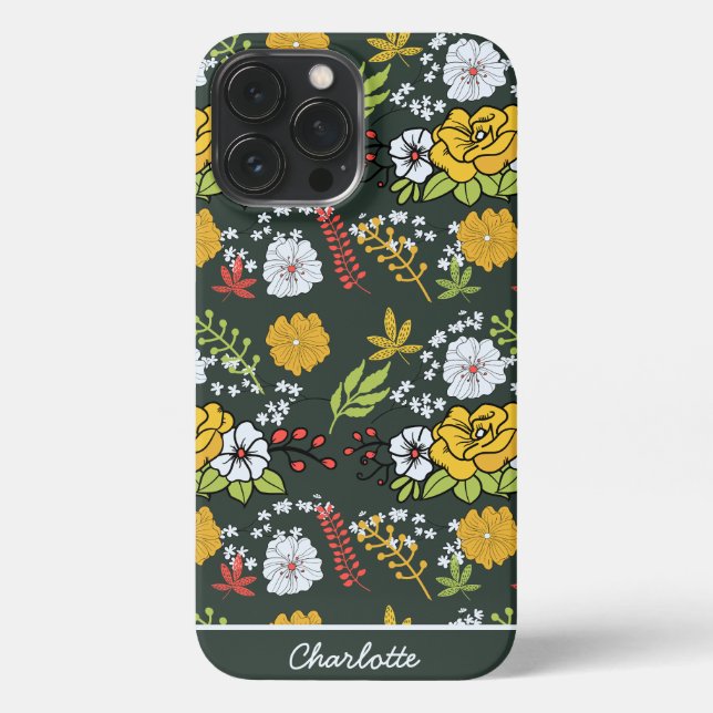 Colourful floral seamless pattern personalized nam iPhone case (Back)