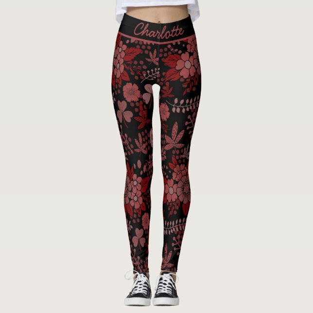 Colourful floral seamless pattern personalized nam leggings (Front)