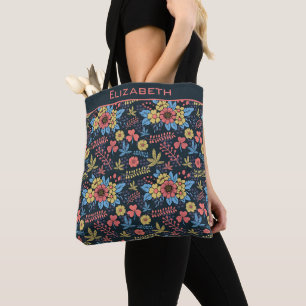 Colourful floral seamless pattern personalized nam tote bag