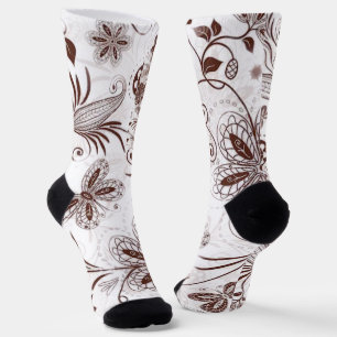 Colourful Floral Seamless Pattern Socks