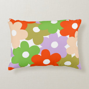 Colourful Floral Simple Tropical Flower Pattern  Accent Pillow