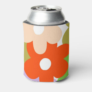 Colourful Floral Simple Tropical Flower Pattern Can Cooler