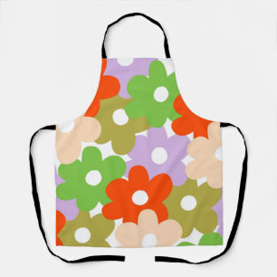 Colourful Floral Simple Tropical Flower Pattern Vi Apron