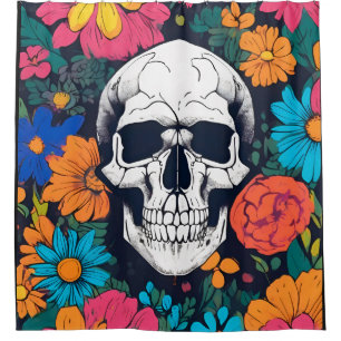 Colourful, Floral Skull Art