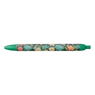 Colourful Floral/Spring Black Ink Pen