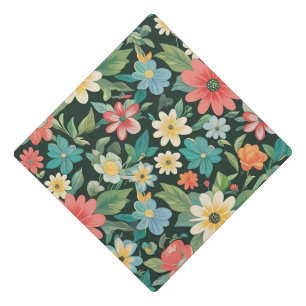Colourful Floral/Spring Graduation Cap Topper