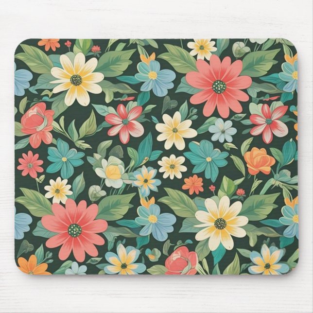 Colourful Floral/Spring  Mouse Pad (Front)