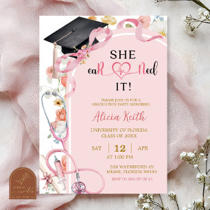 Colourful Floral Spring RN Graduation Party Invita Invitation