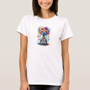 Colourful floral stay a groovy motivation T-Shirt