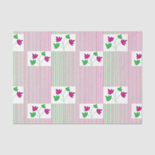 Colourful Floral Stripes  Tissue Paper