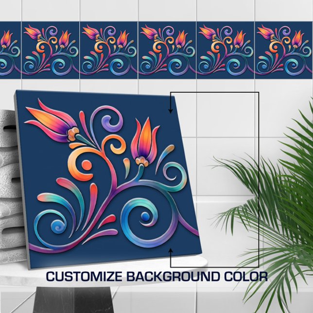 Colourful Floral Swirl Seamless Border  Tile (Creator Uploaded)