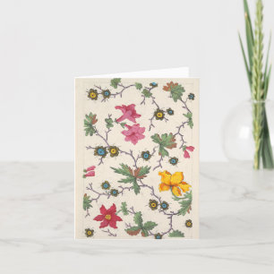Colourful floral textile design thank you card