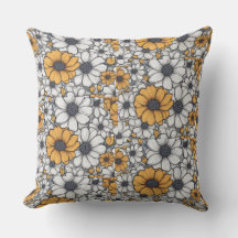 colourful floral throw pillow