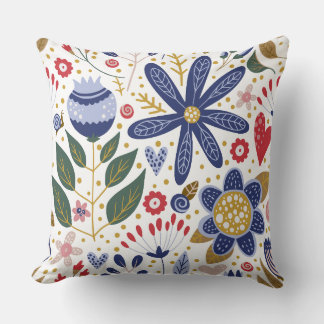Colourful Floral Throw Pillow – Double-Sided