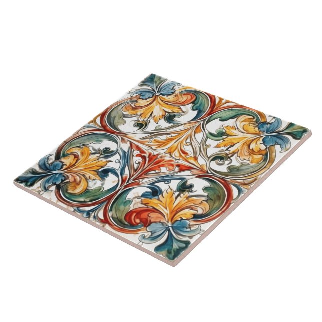 Colourful Floral Tile Design (Side)