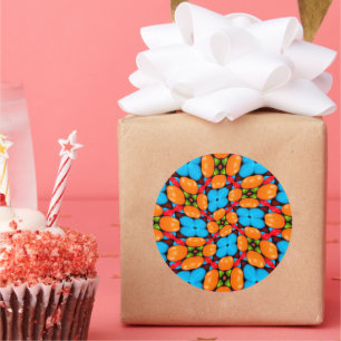 Colourful Floral Variation Pattern Classic Round Sticker