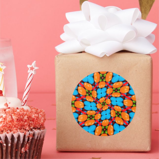 Colourful Floral Variation Pattern Classic Round Sticker (Party)