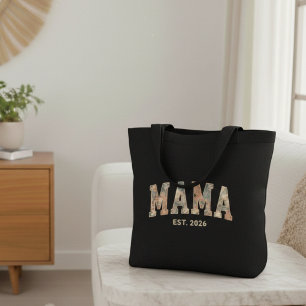 Colourful Floral Varsity Mama Feminine Design Tote Bag