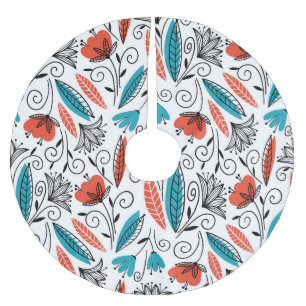 Colourful floral: vibrant seamless pattern. brushed polyester tree skirt