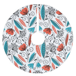 Colourful floral: vibrant seamless pattern. brushed polyester tree skirt