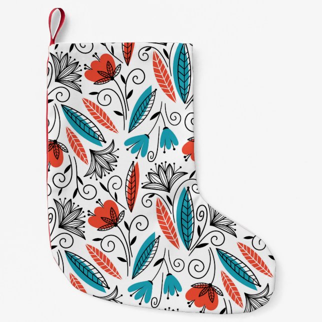 Colourful floral: vibrant seamless pattern. small christmas stocking (Front)