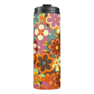 Colourful Floral vintage Seamless Pattern. Retro 7 Thermal Tumbler