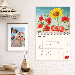 Colourful Floral Wall Calendar 2027, Art Nouveau