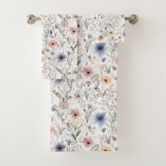 Colourful Floral Watercolor Styl Botanica Towel Se