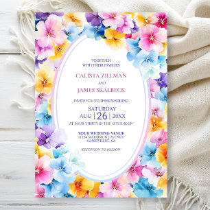 Colourful Floral Wedding Invitation