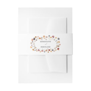 Colourful Floral Wedding Invitation Belly Band