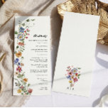 Colourful Floral Wedding Menu<br><div class="desc">Our Colourful Floral Wedding Menu is the perfect way to share your joyous event! Unique and whimsical, this modern wedding menu features stunning rustic boho chic hand-painted watercolor florals in colours of dark blue, bright pink, blush pink, golden yellow, vibrant red, and sage green leaves that are perfect for modern...</div>