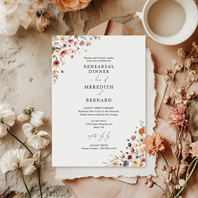 Colourful Floral Wedding Rehearsal Dinner Invitation (Creator Uploaded)