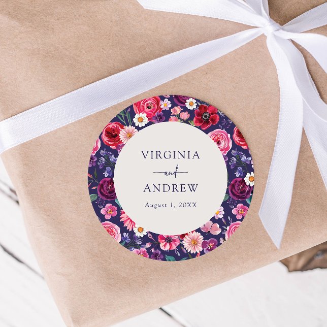 Colourful Floral Wedding Sticker (Colorful Floral Wedding Sticker  by Painted Paperie
)