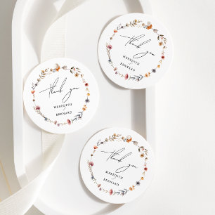 Colourful Floral Wedding Thank You Favour Tags