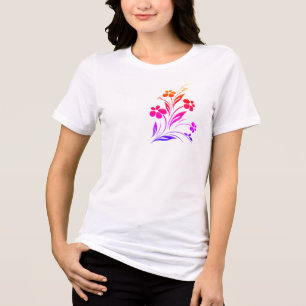 Colourful Floral Womens Casual Style Soft Tee Desi
